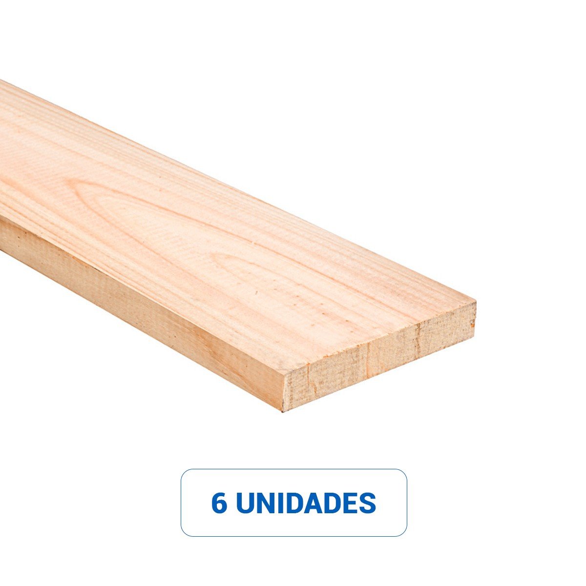 Pack 6 Piezas Madera Pino Cepillado Seco de 1x4